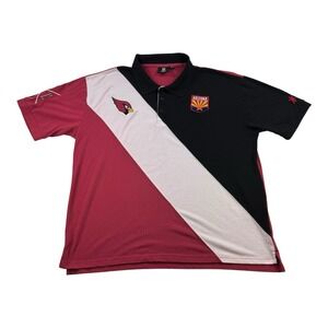 Arizona Cardinals Shirt Mens XXL Rugby Polo Color Block Patches NFL Football